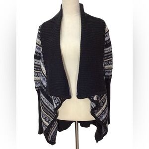 Juliette Jake Waterfall Sweater Open Cardigan Size PS Wool Blend Pockets